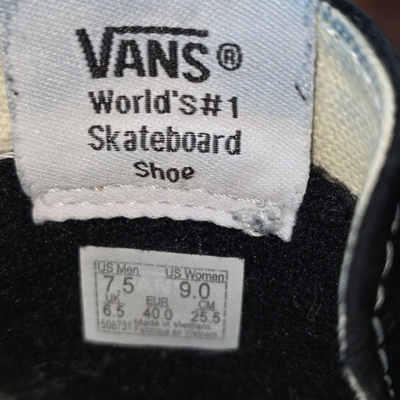 Men's Vans Sk8-Hi Black White Blue Skull Floral Sneakers US 7. - Picture 11 of 11